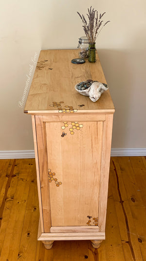 Boho Style Dresser ~ with iridescent honeycomb & tiny bee accents