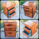 Burnt Wood Nightstand ~ torched solid wood bedside table
