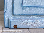 Shabby Chic Laundry Hamper ~ lift top hamper in distressed white with blue hues