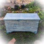 Locking Cedar Chest ~ shabby chic storage chest done in distressed blue hues