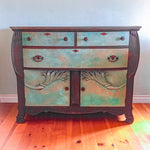 Locking Boho Dresser with skeleton key ~ done in patina & rusted iron