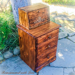 Burnt Wood Nightstand ~ torched solid wood bedside table