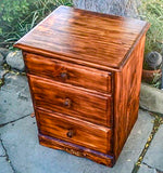 Burnt Wood Nightstand ~ torched solid wood bedside table