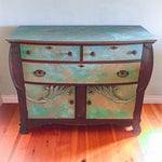 Locking Boho Dresser with skeleton key ~ done in patina & rusted iron