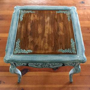 Shabby Chic Side Table ~ French country style table in distressed white
