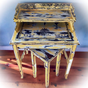 Farmhouse Style Vintage Desk ~ secretary desk in distressed yellow