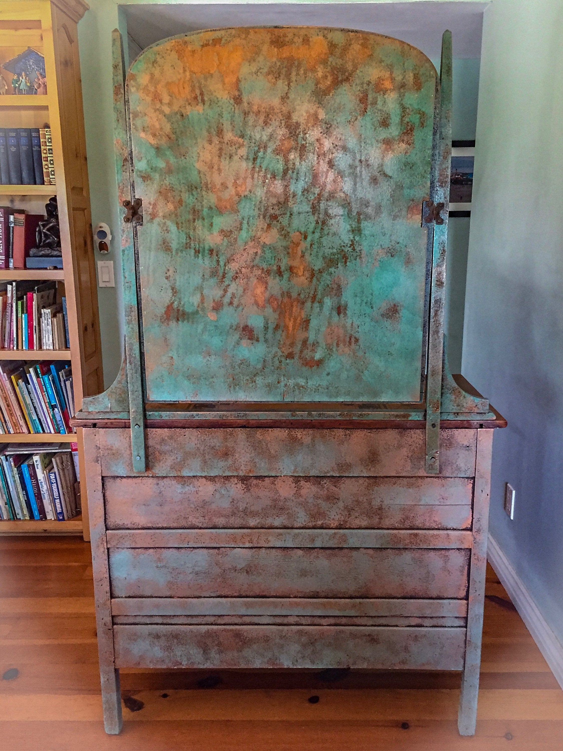 Farmhouse Dressing Table ~ antique dresser with original locks & skeleton key