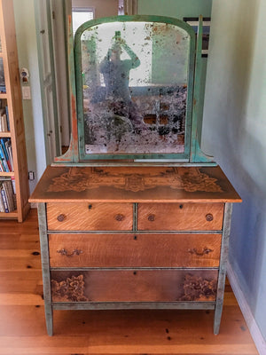 Farmhouse Dressing Table ~ antique dresser with original locks & skeleton key
