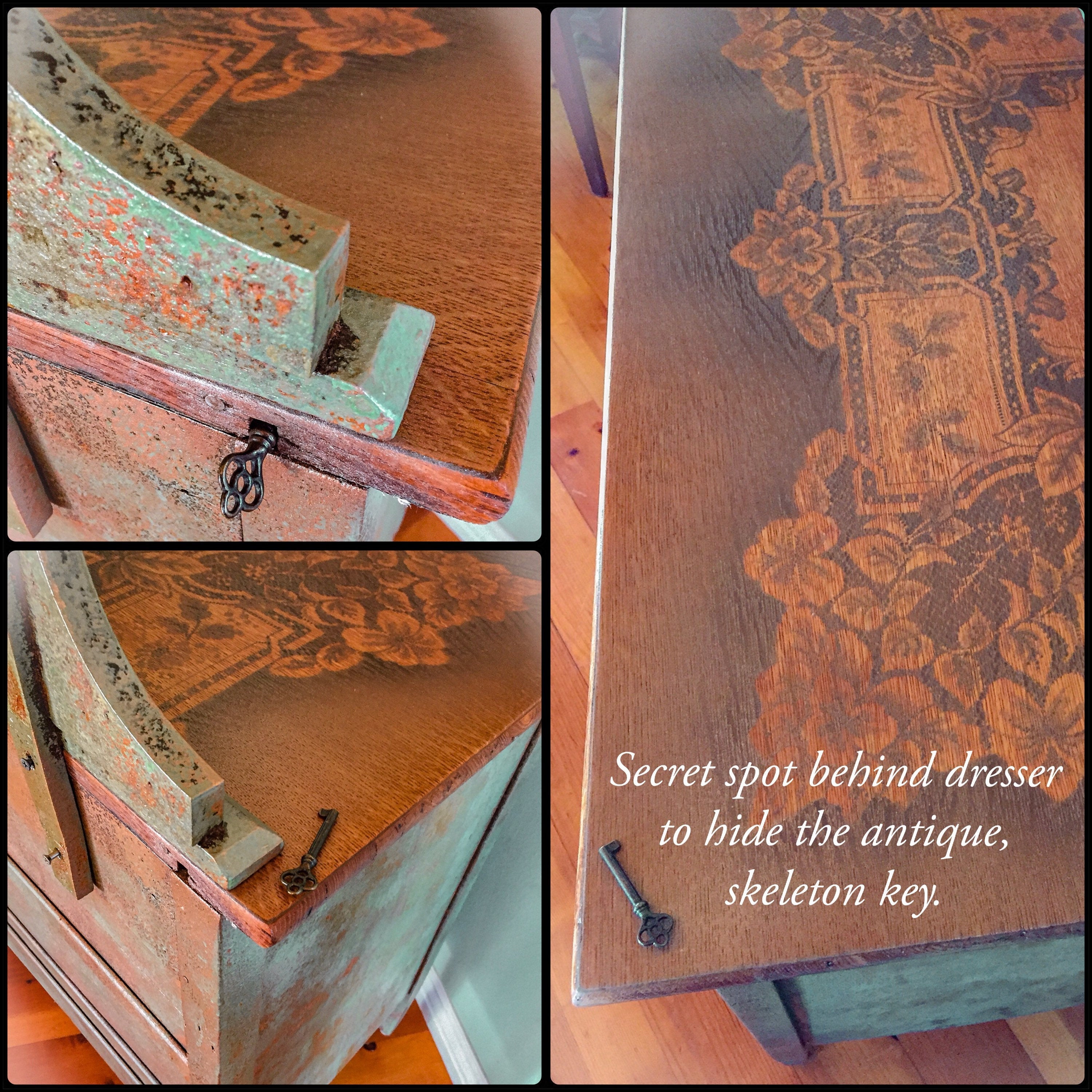 Farmhouse Dressing Table ~ antique dresser with original locks & skeleton key