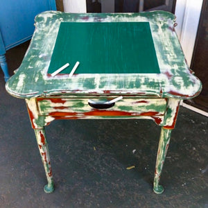 Shabby Chic End Table ~ with retro chalkboard tabletop & drawer