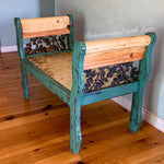 Iron & Wood Bedroom Bench ~ with iridescent honeycomb & tiny bee accents