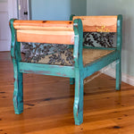Iron & Wood Bedroom Bench ~ with iridescent honeycomb & tiny bee accents