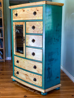 Boho Style Armoire ~ with iridescent honeycomb & tiny bee accents