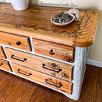 Farmhouse Dresser ~ with burnt wood, floral detailing