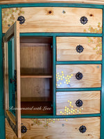 Boho Style Armoire ~ with iridescent honeycomb & tiny bee accents