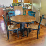 Shabby Chic Dining Set ~ pedestal table & chairs with matching extension leaf