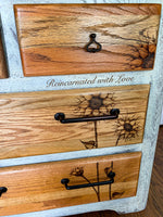 Farmhouse Dresser ~ with burnt wood, floral detailing