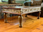Reclaimed Wood Coffee Table ~ with iridescent honeycomb & tiny bee accents