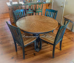Shabby Chic Dining Set ~ pedestal table & chairs with matching extension leaf