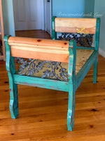 Iron & Wood Bedroom Bench ~ with iridescent honeycomb & tiny bee accents