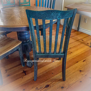 Shabby Chic Dining Set ~ pedestal table & chairs with matching extension leaf