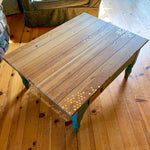 Solid Oak Coffee Table ~ with iridescent honeycomb & tiny bee accents
