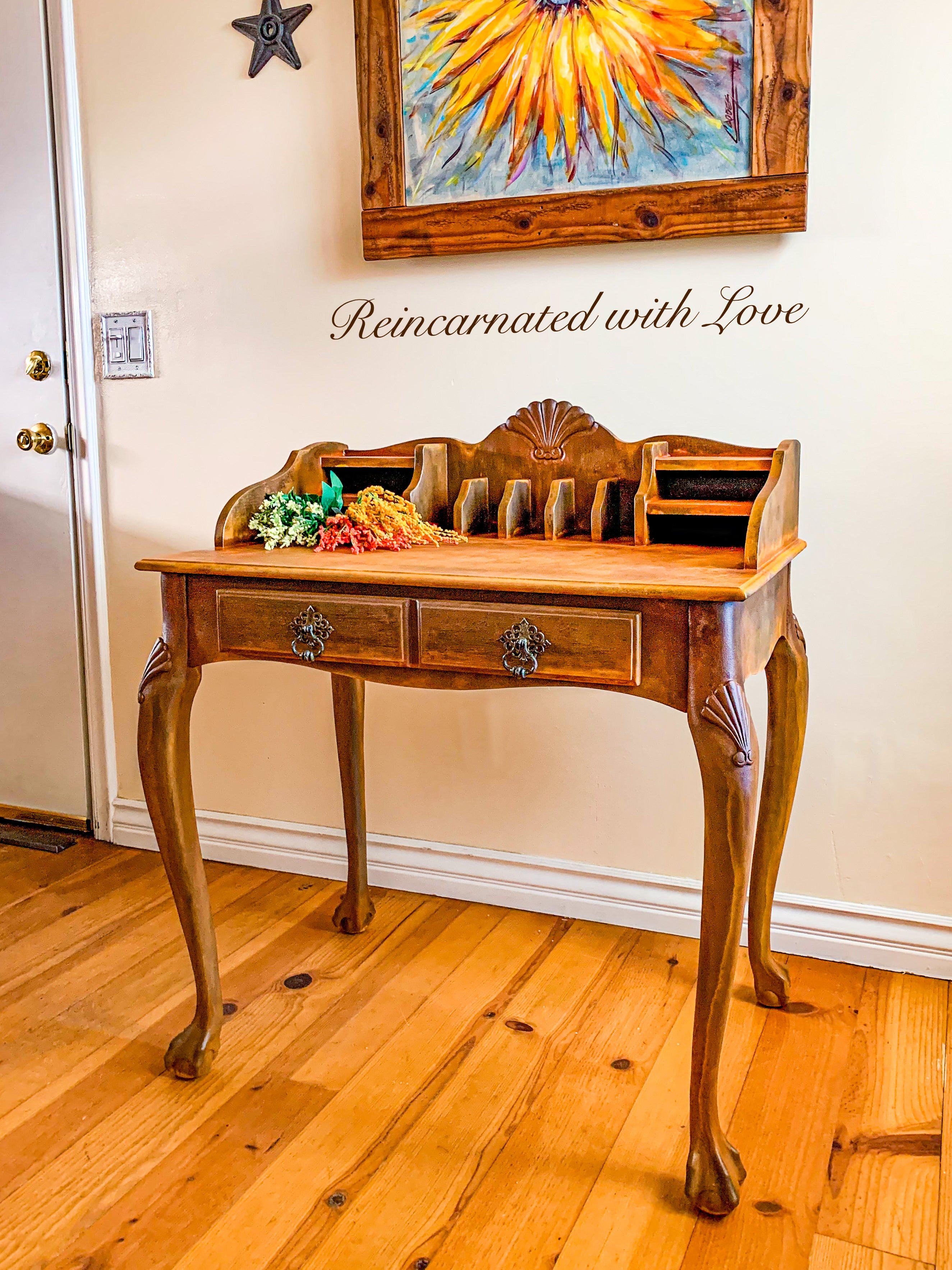 Rustic Secretary Desk ~  French country style desk in rusted iron