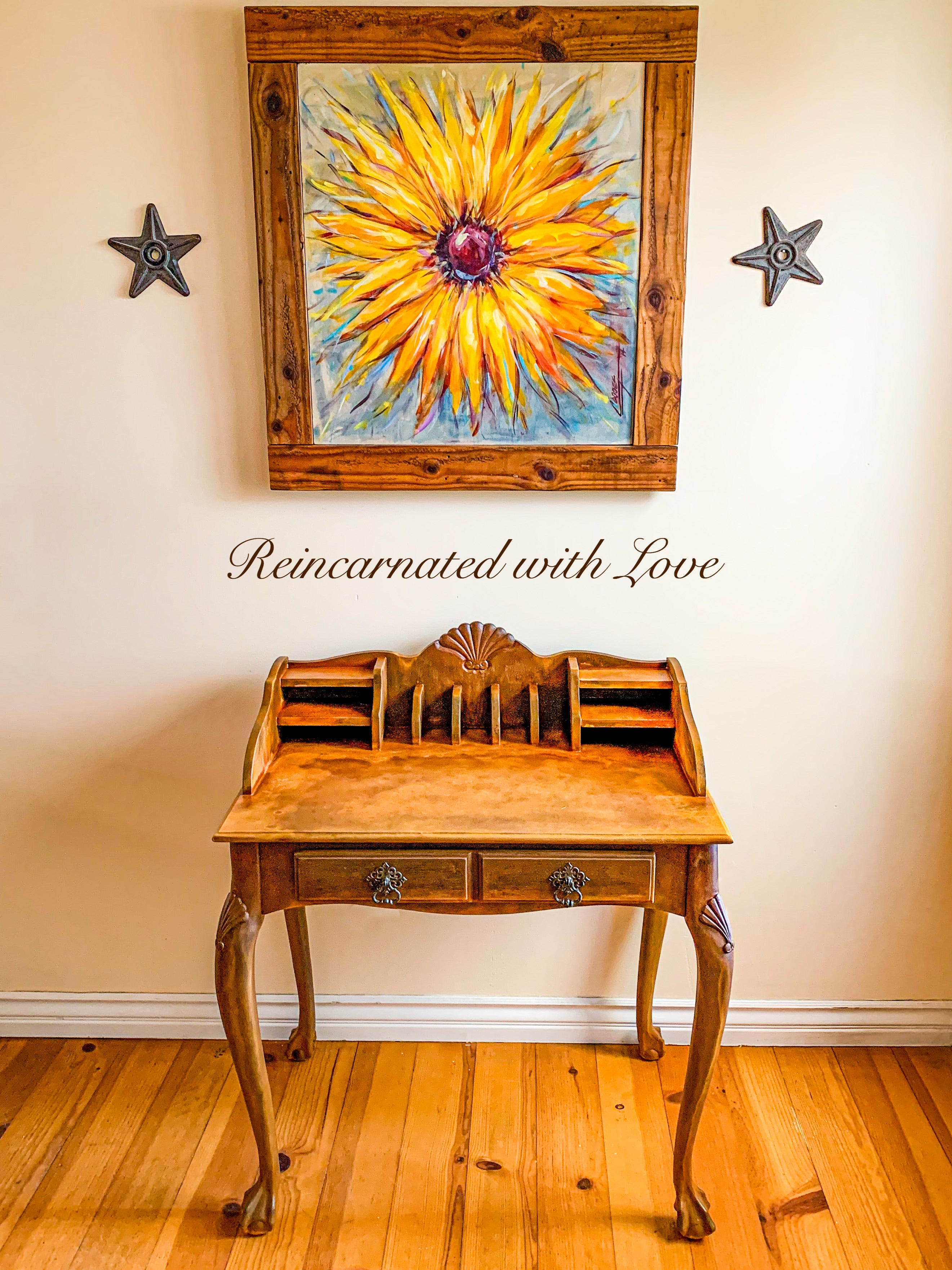 Rustic Secretary Desk ~  French country style desk in rusted iron