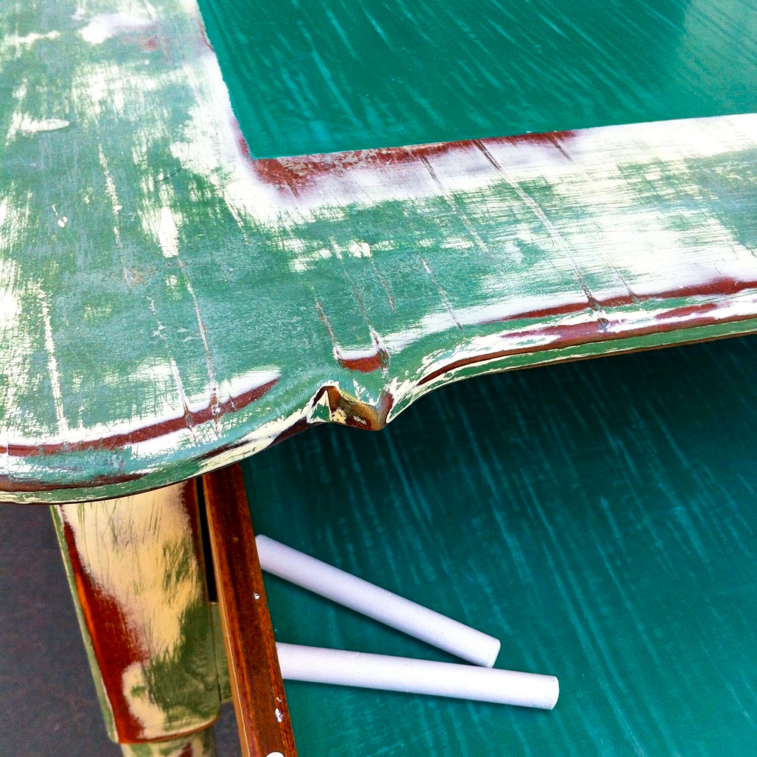 Shabby Chic End Table ~ with retro chalkboard tabletop & drawer