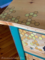 Boho Style Armoire ~ with iridescent honeycomb & tiny bee accents