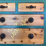 Boho Style Dresser ~ with iridescent honeycomb & tiny bee accents