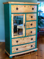 Boho Style Armoire ~ with iridescent honeycomb & tiny bee accents