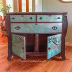 Locking Boho Dresser with skeleton key ~ done in patina & rusted iron