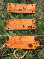 Old-Fashioned Tree Swing ~ waterproof redwood with burnt wood honeycomb & tiny bee accents