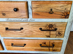 Farmhouse Dresser ~ with burnt wood, floral detailing