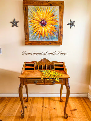 Rustic Secretary Desk ~  French country style desk in rusted iron