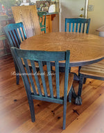 Shabby Chic Dining Set ~ pedestal table & chairs with matching extension leaf