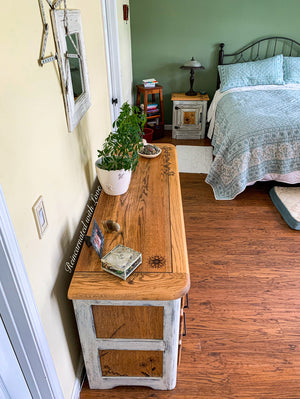 Farmhouse Dresser ~ with burnt wood, floral detailing